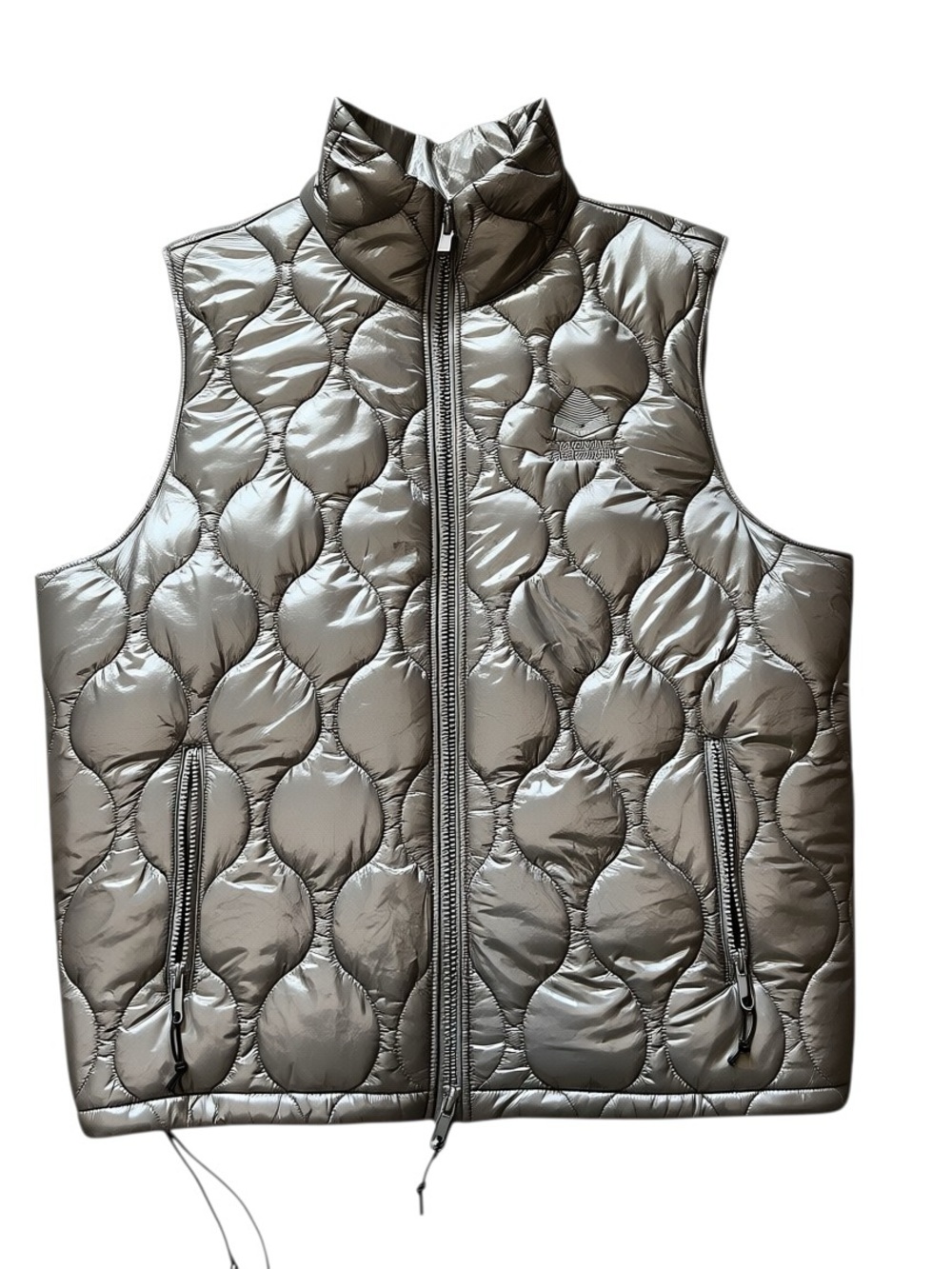 PacSun Silver Quilted Puffer Vest